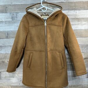 MICHAEL Michael Kors Tan Hooded Sherpa Jacket